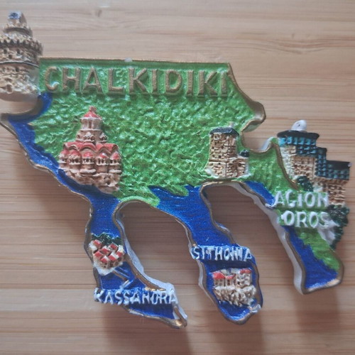 Chalkidiki embossed fridge magnet 7 x 4.5 cm new