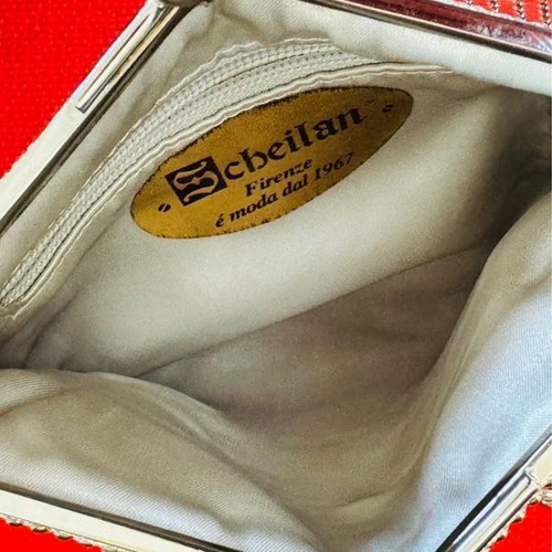 Vintage Scheilan silver evening crossbody bag like new with strass