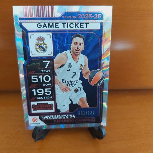 Euroleague Contenders Facundo Campazzo Real Madrid Game Ticket 31/125 new