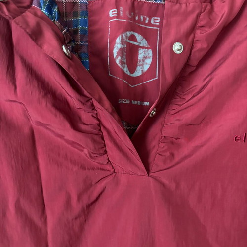 Elvine women's jacket red parka with checkered lining like new, size M