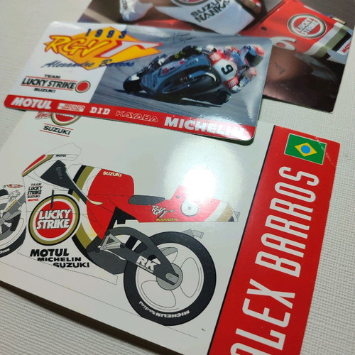 Alex Barros GP500 cards and sticker used