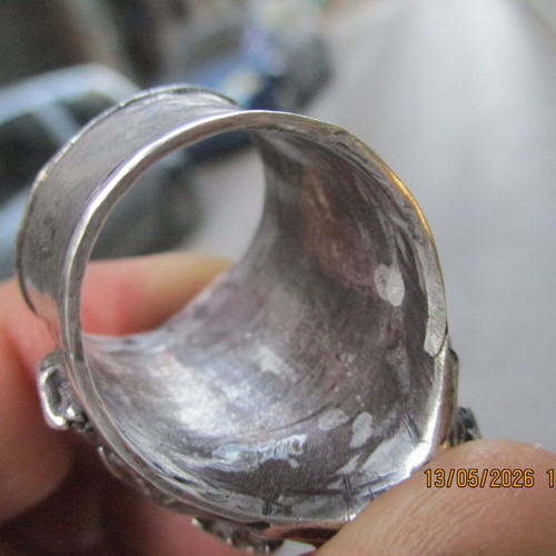 Silver men's rock ring like new, size 67, 33 grams