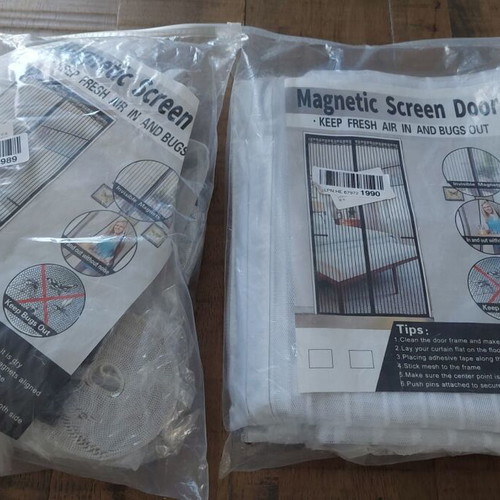 Magnetic Screen Door Curtain insect barrier, new, pack of 2