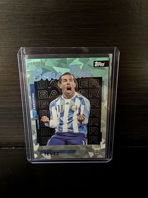 Carlos Tevez 2025-26 Topps Bona Fide Baller Refractor card like new