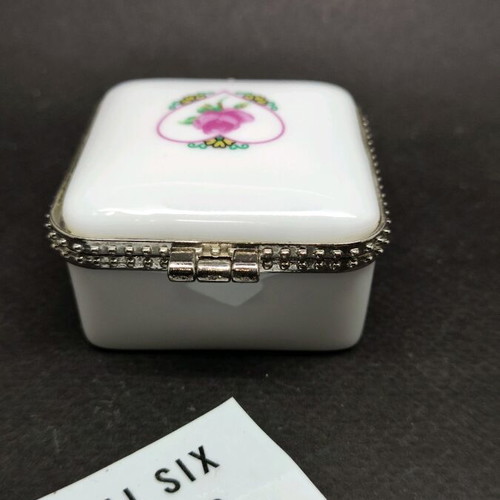Limoges jewelry box used, small vintage porcelain