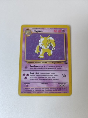 Pokemon Hypno Fossil Set 1999 card used condition