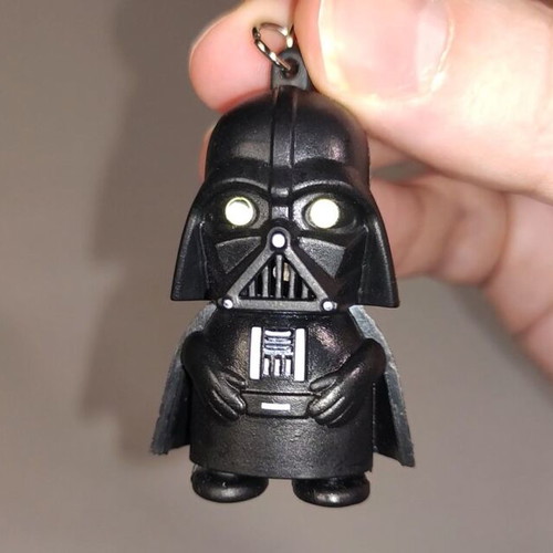 Darth Vader keychain figure like new with LED light-up eyes