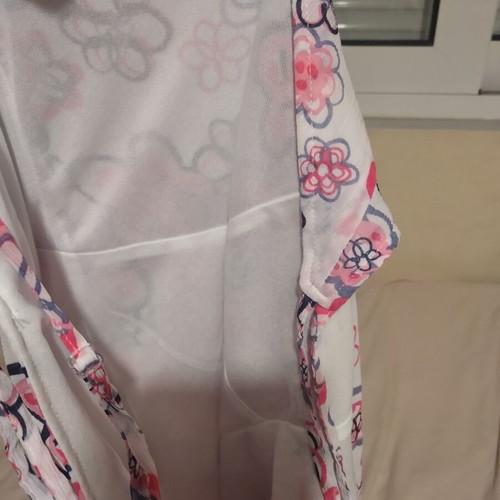 Sleeveless dress for women, pink and white, size XL