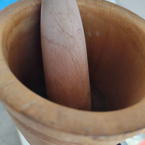 Wooden mortar large, like new