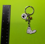 Keychain white cat paw new