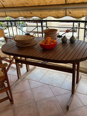 Solid wood balcony table