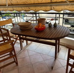 Solid wood balcony table