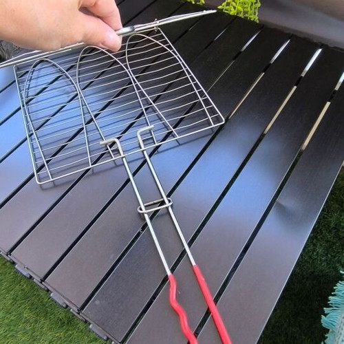 Double Stainless Steel Grilling Rack 28x28 cm like new with Lock