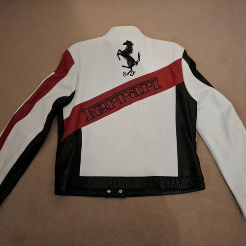 Ferrari leather jacket (Michael SCHUMACHER) vintage L like new, black and red
