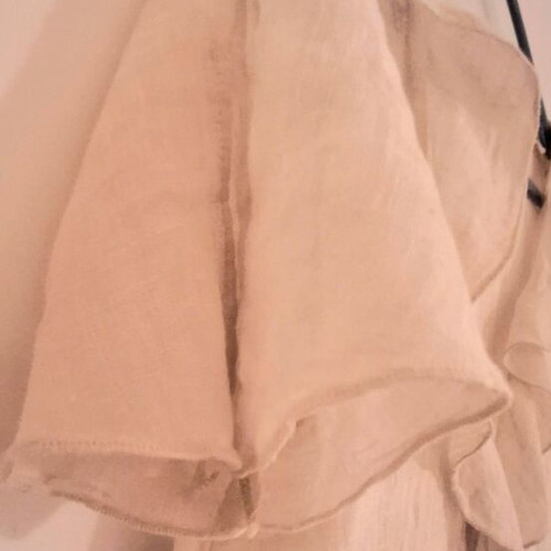 Beach caftan like new, ochre beige linen with side slits