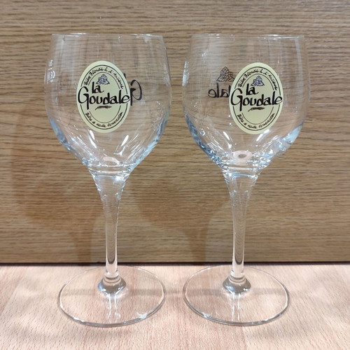 La Goudale Beer Set of Two Promotional Glasses 250ml like new