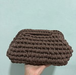 Handmade Crochet Clutch Bag in excellent condition, brown