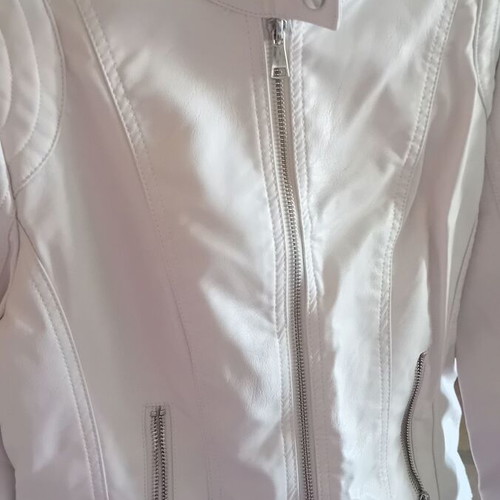 Leather jacket new, white, size L