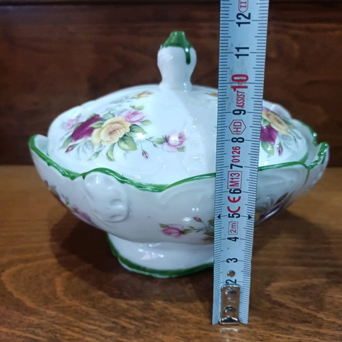 Limoges porcelain fondue pot new with lid