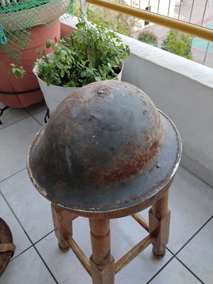 Brodie Mark II helmet used from Greek Civil War