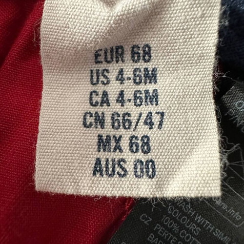 Baby pants red 4-6 months 68 cm like new, cotton