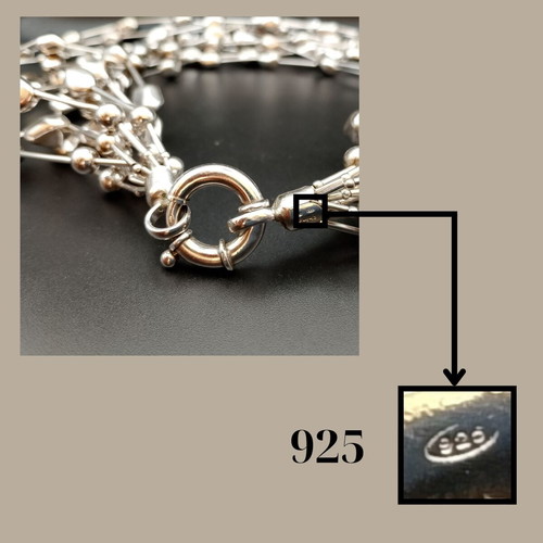 Silver 925 necklace new, platinum plated Italian made