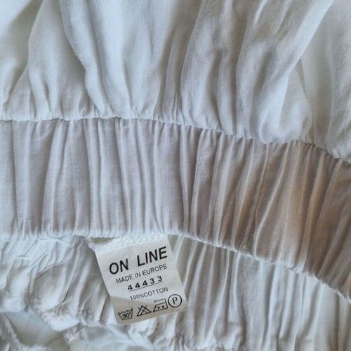 On Line Small White Maxi Dress Broderie Anglaise Boho Halterneck