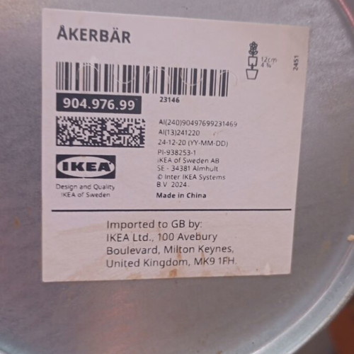 Artificial plant ÅKERBÄR IKEA like new in galvanized metal pot