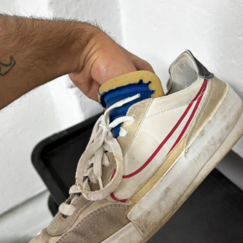 Nike Retro Low Sneakers used, size 41, white with black and beige details