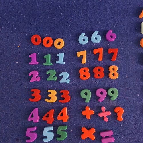 Plastic magnetic numbers and letters like new