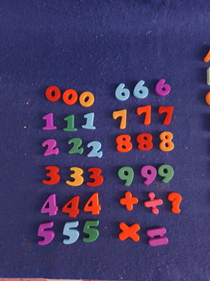 Plastic magnetic numbers and letters like new