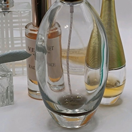 Perfume set used, 7 tester bottles and samples