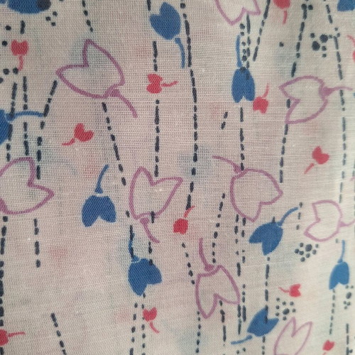 Cotton fabric like new, 11 meters, pink and blue