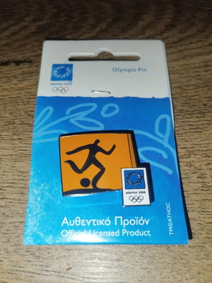 Athens 2004 Pin with Football Theme new