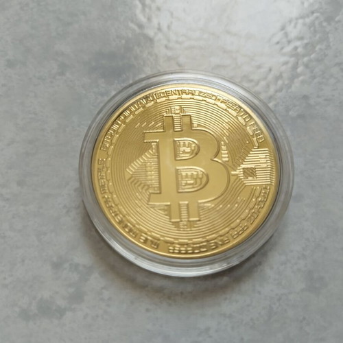 Collectible BTC Bitcoin gold color souvenir in capsule new
