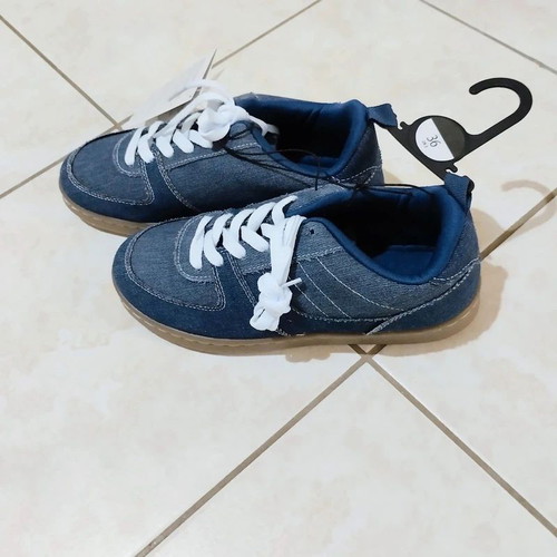 Sneakers for boy size 36, denim blue casual shoes