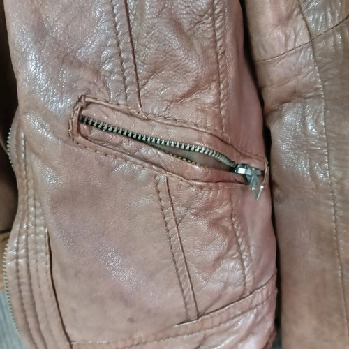 Bershka men's leather jacket used, brown, size M