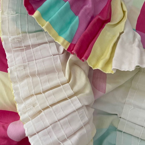 Set of two children's curtains with soft cotton fabric