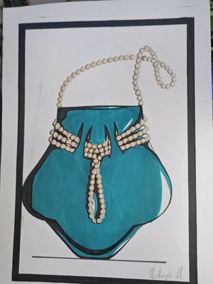 Model designs used, 6 proposals for 1920s bag and footwear