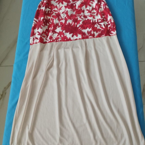 Laurel Red Floral Cotton Dress Set, wrap and slip