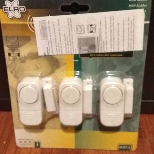 Mini alarms new, pack of three in packaging