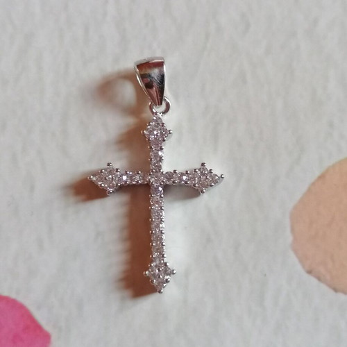 Silver 925 Cross with White Zircons new