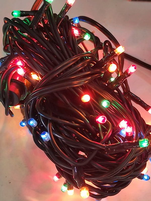 Colored string lights green cable 100 pieces new