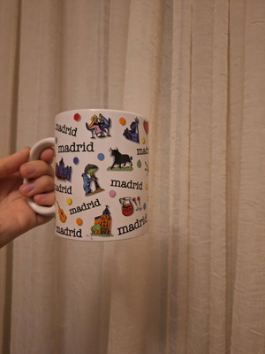 Glass mug from Spain like new, collectible