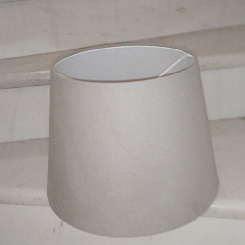 Ceiling light with grey and white lampshade