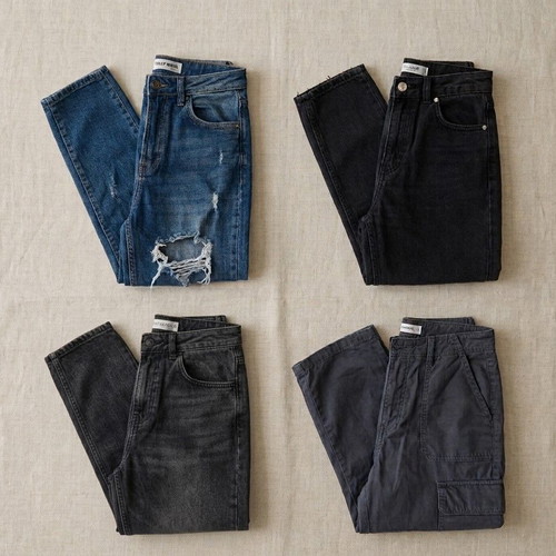 Zara jeans set of 4, sizes S/36, black and blue