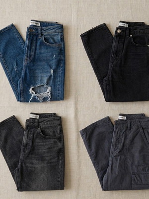 Zara jeans set of 4, sizes S/36, black and blue