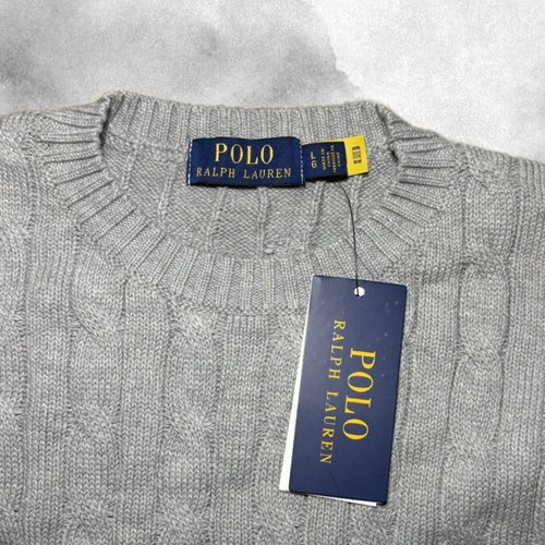 Polo Ralph Lauren Cable Knit Sweater new, gray, size L