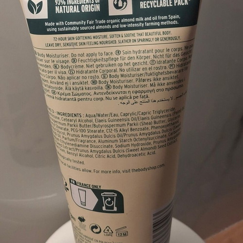 Body lotion Almond milk from Body Shop like new