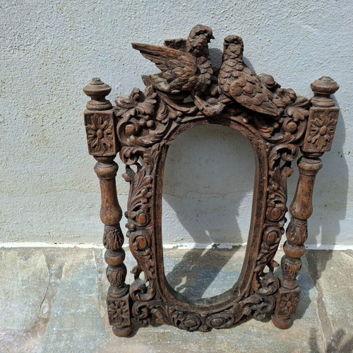 Handmade wood carving used 19th century for mirror
